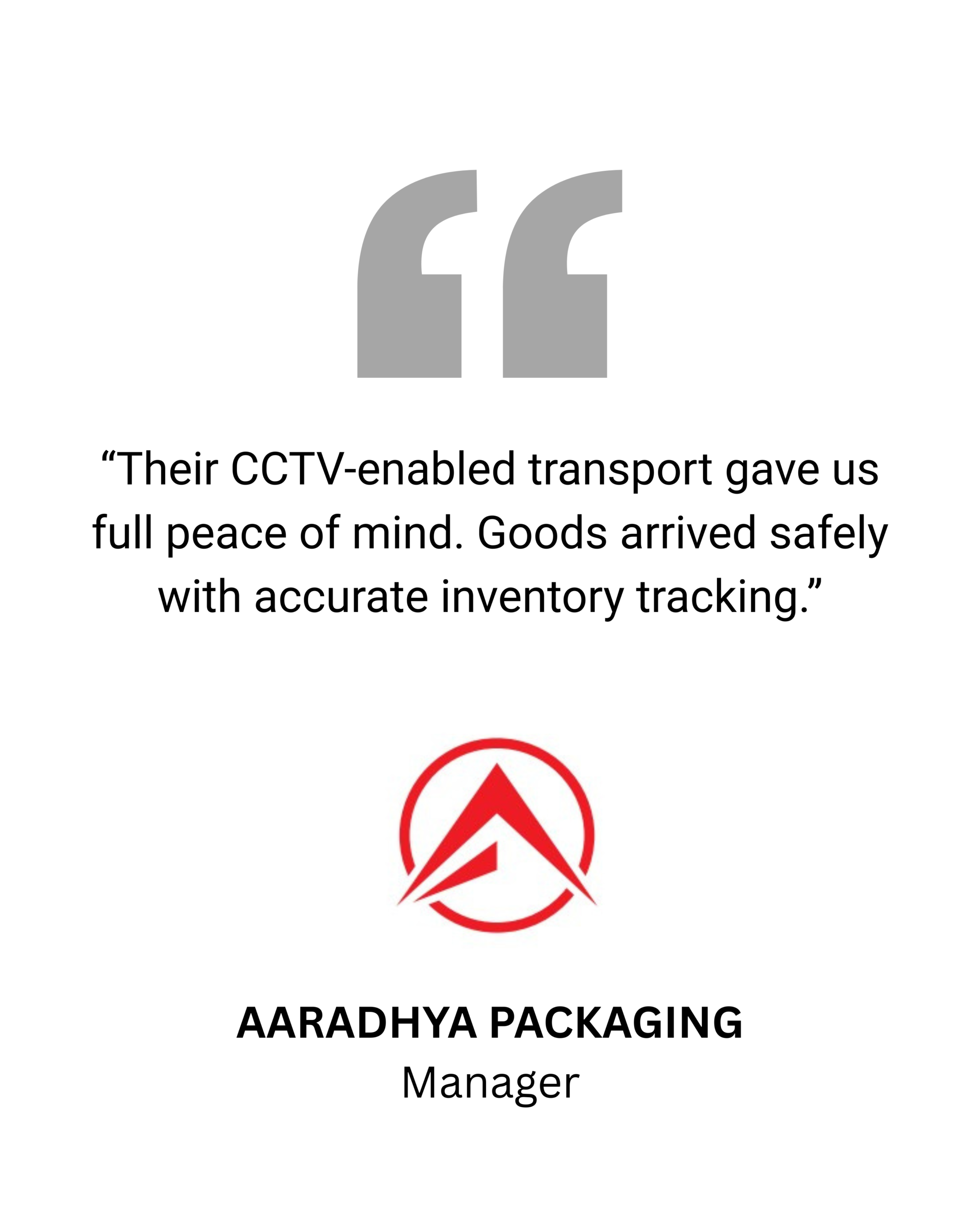 copy of copy of copy of “reliable, transparent, and always on time. their team handled our shipments professionally from pickup to final delivery.