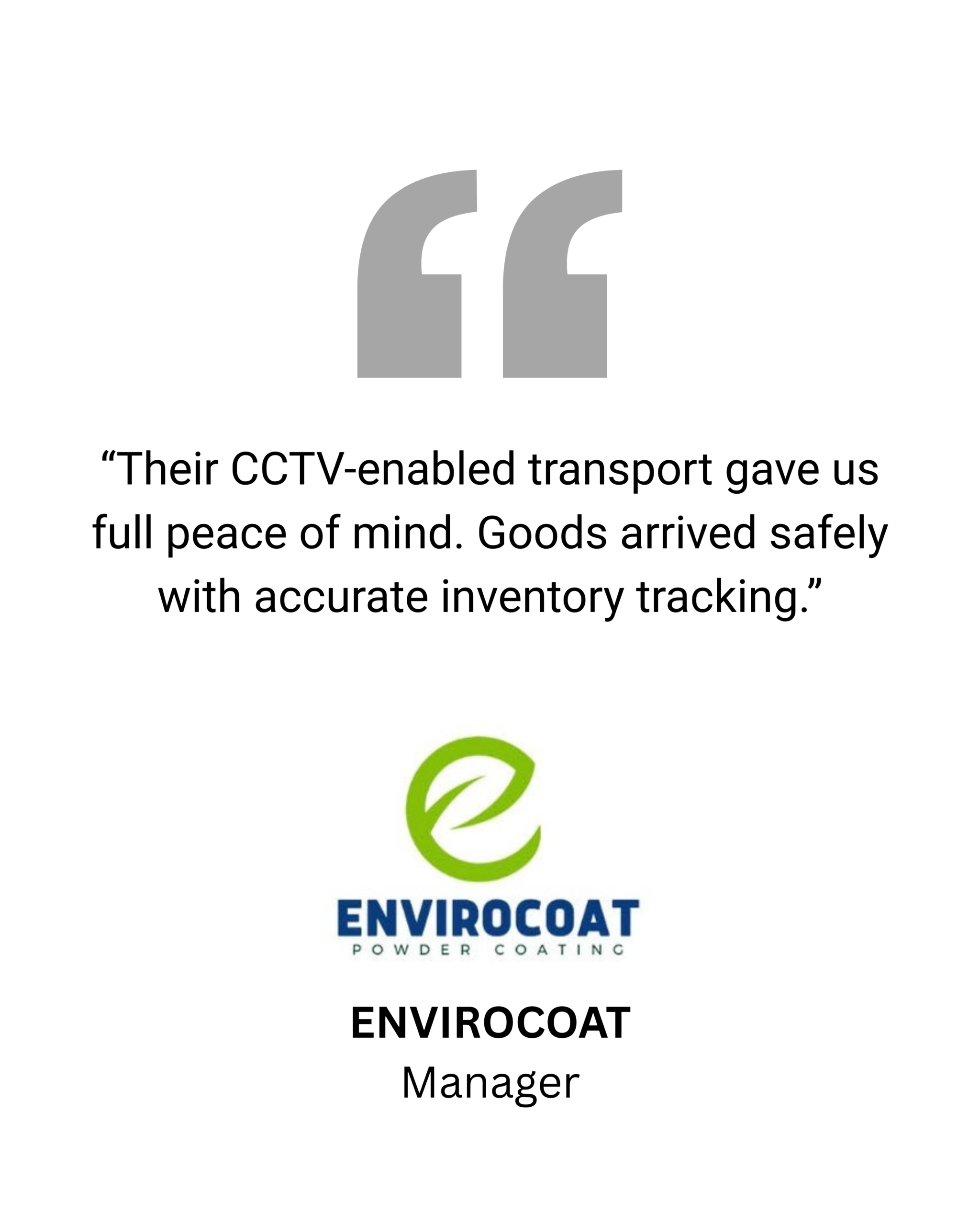 copy of copy of “reliable, transparent, and always on time. their team handled our shipments professionally from pickup to final delivery.