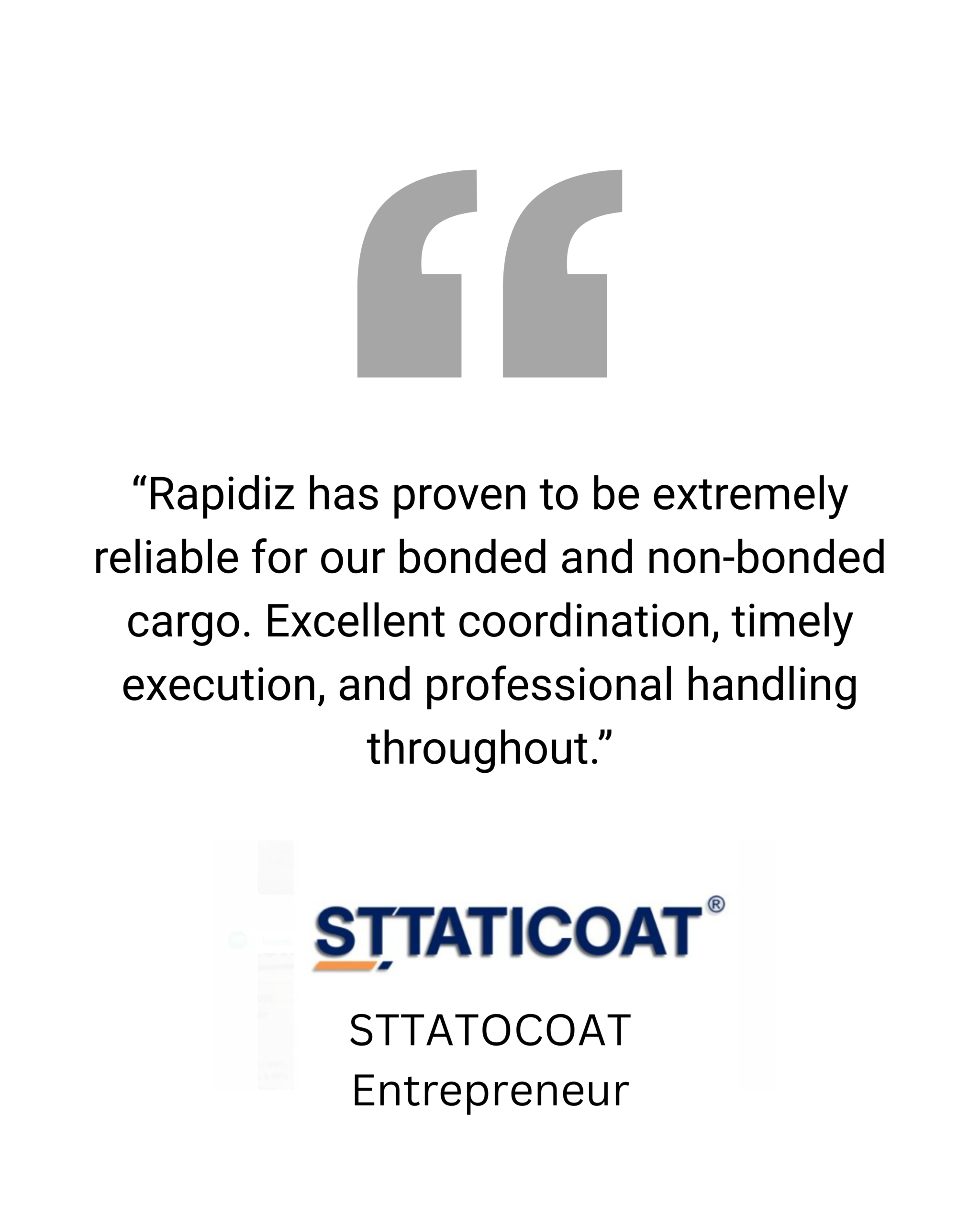 “reliable, transparent, and always on time. their team handled our shipments professionally from pickup to final delivery. (1)